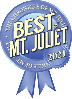 a ribbon depicting best mt juliet winner 2021